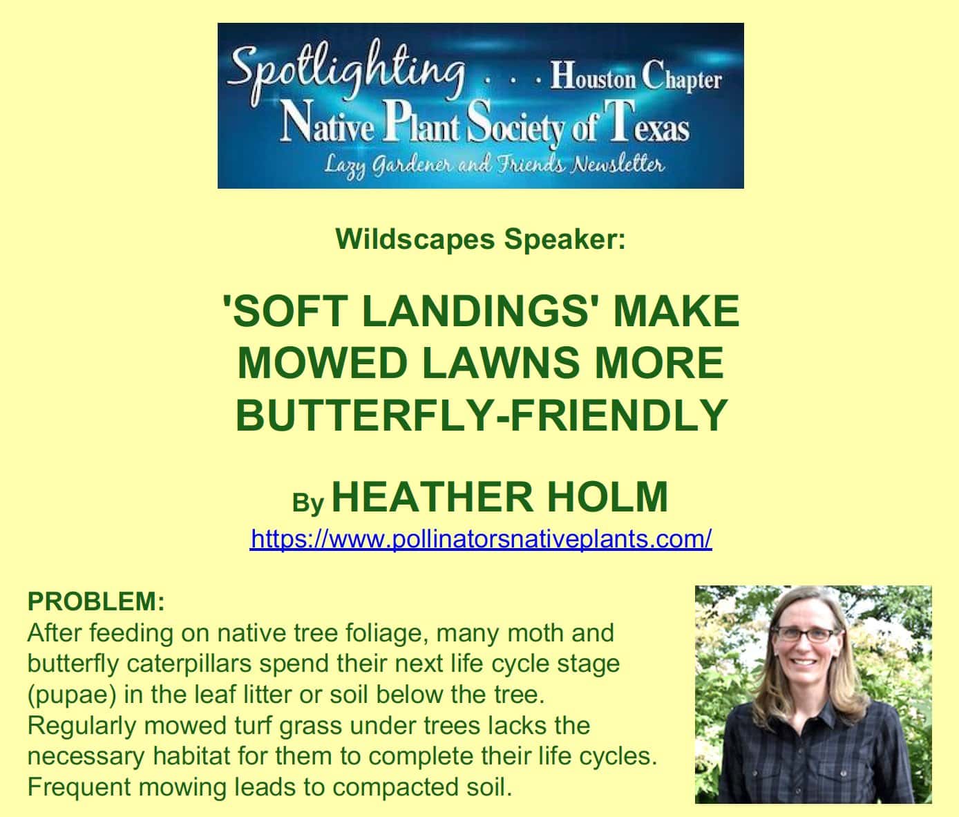 soft landings native plant society