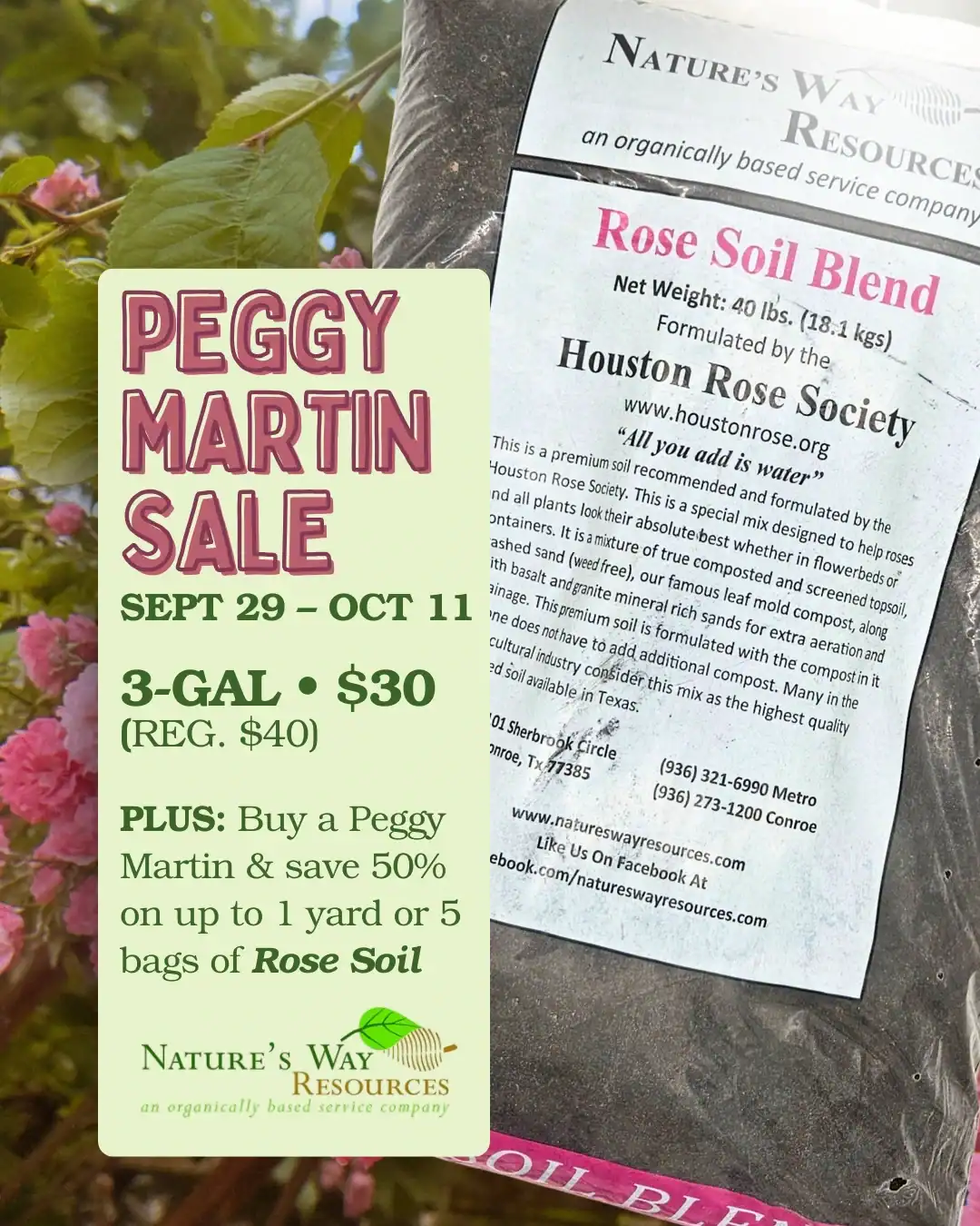 peggy martin and rose soil sale 