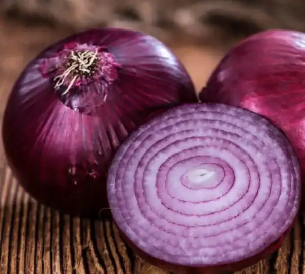 purple onions on table