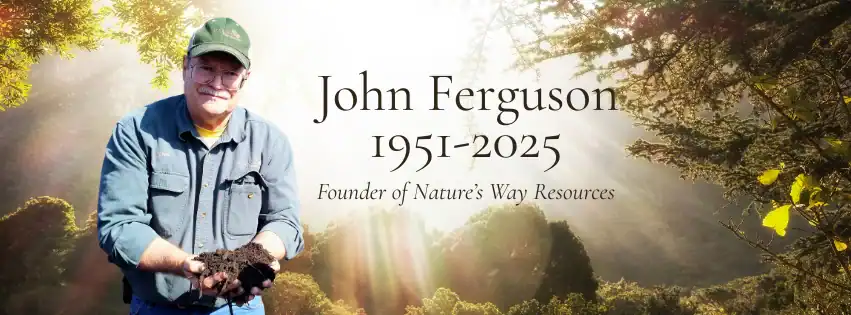 john ferguson with soil in his hands at natures way resources