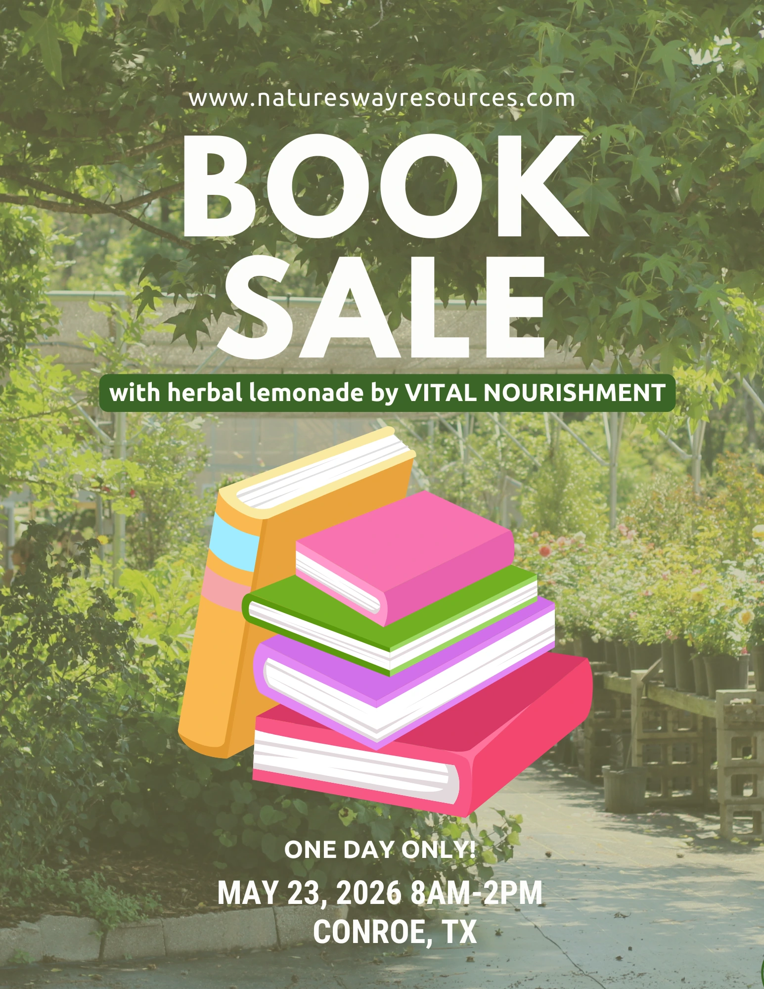 Book sale with herbal lemonade event